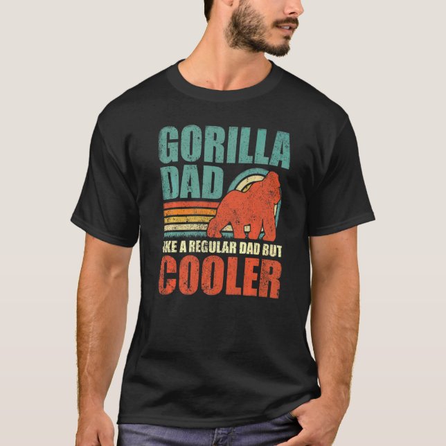 T-shirt Les Mens Gorilla Papa Comme Un Père Régulier Mais  (Devant)