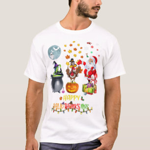 T-shirt Les Mens heureux Hallothanksmas Funny Hallowee