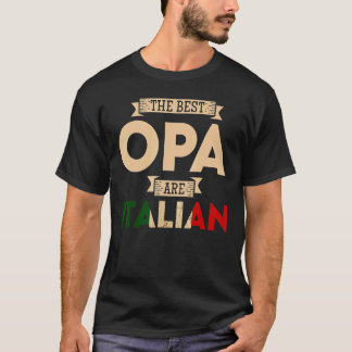 T-shirt Les Mens Les Meilleurs Opa Sont Drapeau Italien Pa