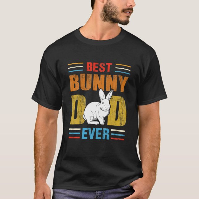 T-shirt Les Mens Meilleur Bunny Papa Jamais Mappé Famille  (Devant)