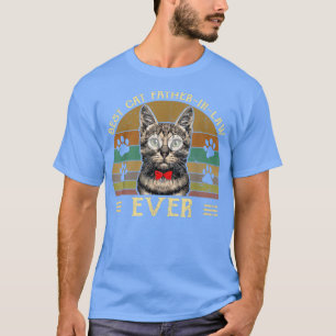 T-shirt Les Mens Meilleur Chat Père En Droit Jamais Drôle 