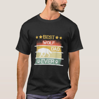 T-shirt Les Mens Meilleur Père Wolf Jamais