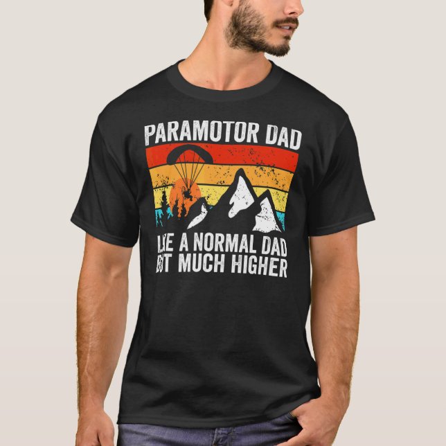 T-shirt Les Mens Paramotor Papa Comme Un Papa Normal Mais  (Devant)