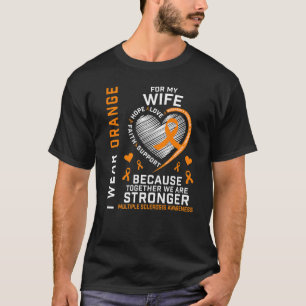 T-shirt Les Mens Portent L'Orange Pour Ma Femme Sclérose E