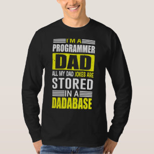 T-shirt Les Mens Programmer Papa Blagues Sont Stockées Dan