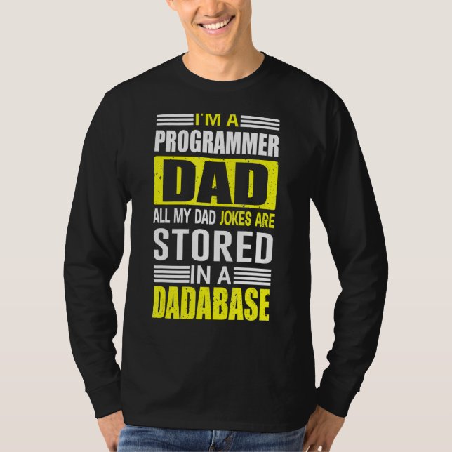 T-shirt Les Mens Programmer Papa Blagues Sont Stockées Dan (Devant)