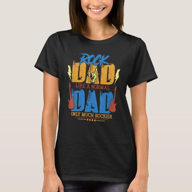 T-shirt Les Mens Rock Papa Comme Un Papa Normal Seulement  (Devant)