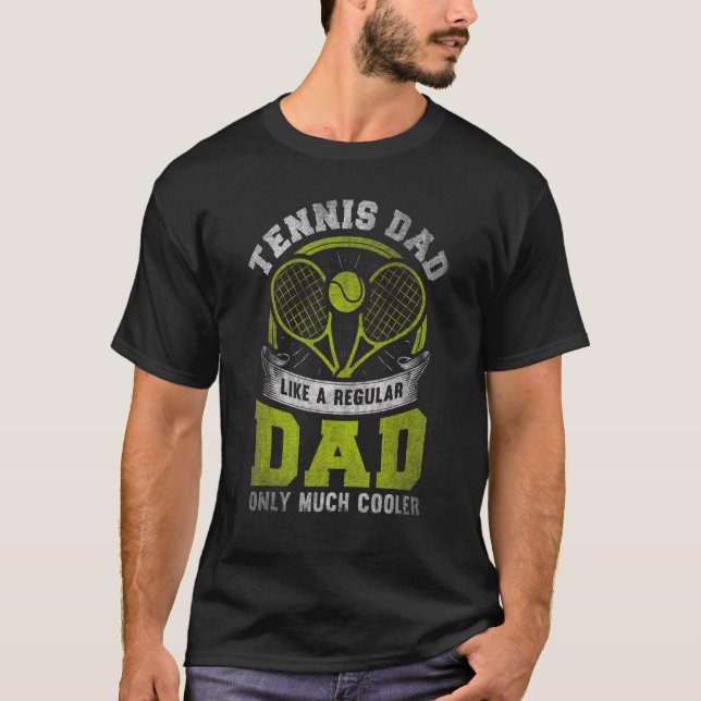 T-shirt Les Mens Tennis Papa Comme Un Père Régulier Seulem (Devant)
