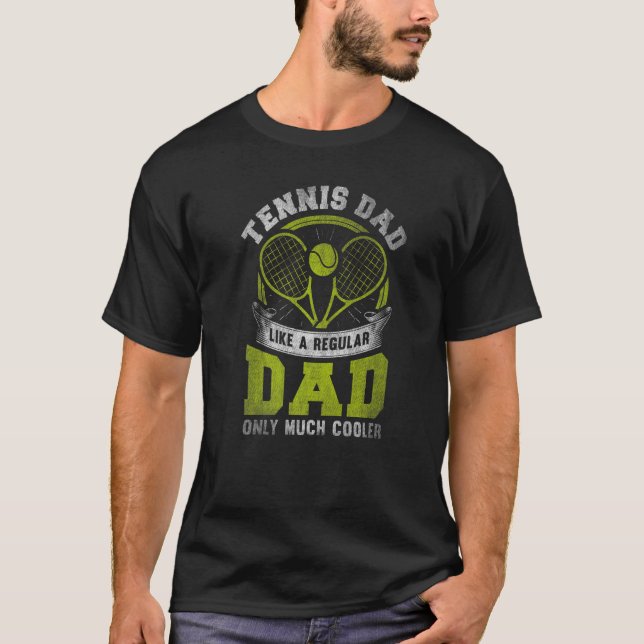 T-shirt Les Mens Tennis Papa Comme Un Père Régulier Seulem (Devant)