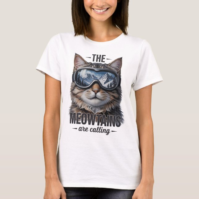 T-shirt Les Meowtains Appelent Des Amoureux de les chats D (Devant)