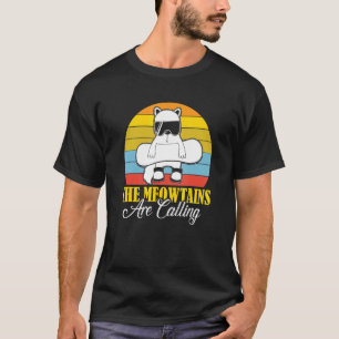 T-shirt Les Meowtains appellent Chat Ski Snowboarding