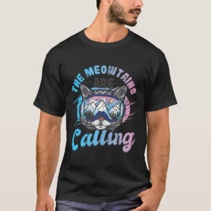 T-shirt Les Meowtains appellent les lunettes de ski snowbo