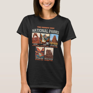 T-shirt Les Mighty Five Parcs Nationaux Camp de randonnée