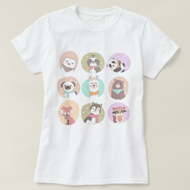 T-shirt Les mignons animaux (Design devant)