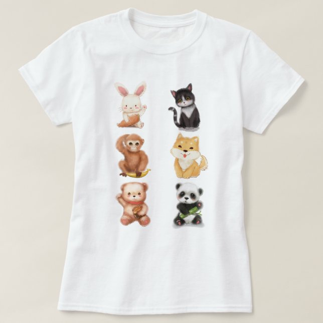 T-shirt Les mignons animaux (Design devant)