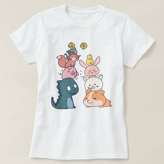 T-shirt Les mignons animaux (Design devant)