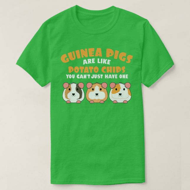 T-shirt Les mignons cochons d'Inde sont comme des chips Fu (Design devant)
