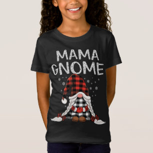 T-Shirt Les mignons Mama Gnomes cochent rouge motif plaid
