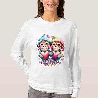 T-shirt Les mignons singes en fête
