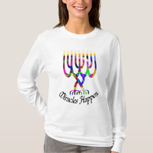 T-shirt Les miracles se produisent chemise de Menorah