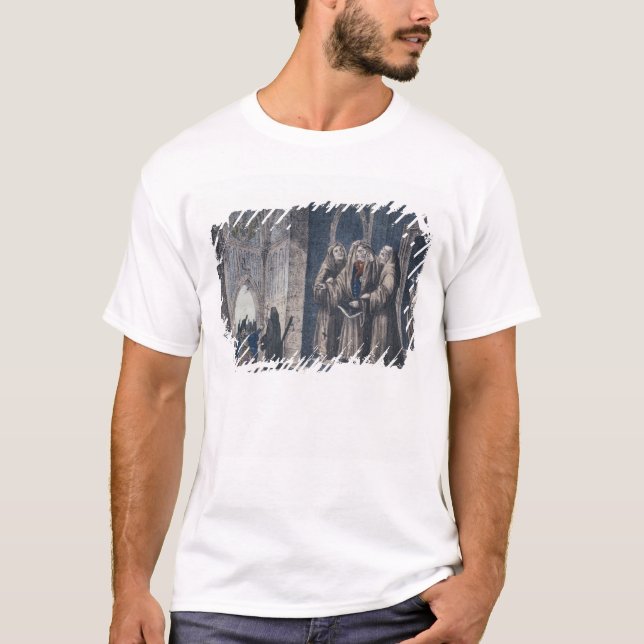T-shirt Les moines couvrant le roi de drapent le couvent (Devant)