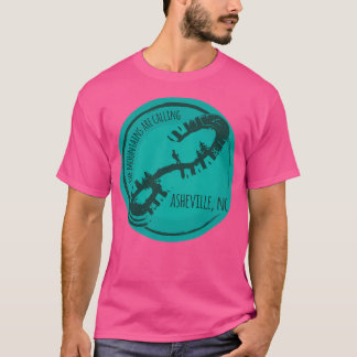 T-shirt Les Montagnes Appelent - Asheville Nc - Turquoise 