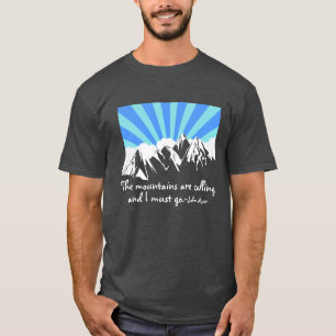T-shirt Les Montagnes Appelent Des Nuages Rétro Et Ciel