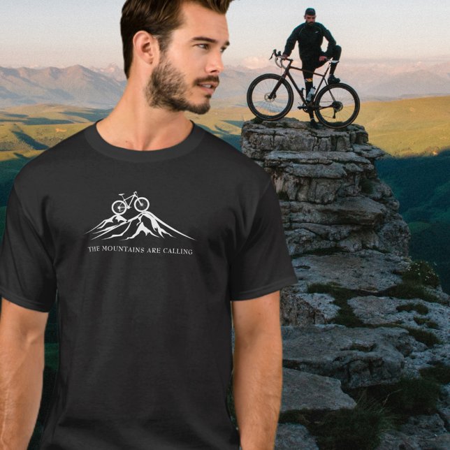 T-shirt Les Montagnes Appelent Vélo Silhouette (Créateur téléchargé)