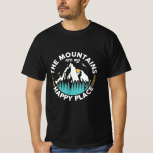 T-shirt Les Montagnes Sont Mon Endroit Heureux