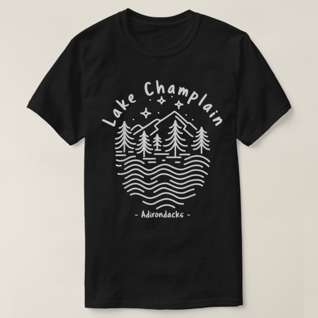 T-shirt Les monts Adirondack du lac Champlain (Design devant)