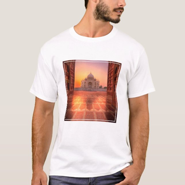 T-shirt Les monuments | Taj Mahal, Inde au coucher du sole (Devant)