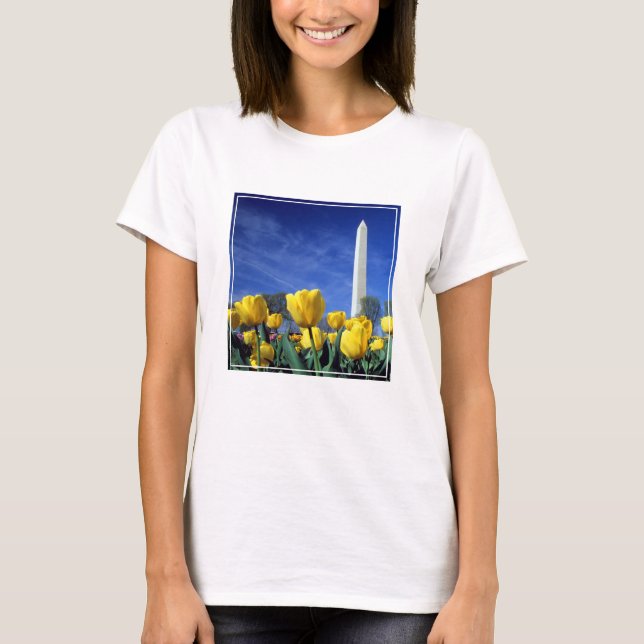 T-shirt Les monuments | Washington Monument au printemps (Devant)