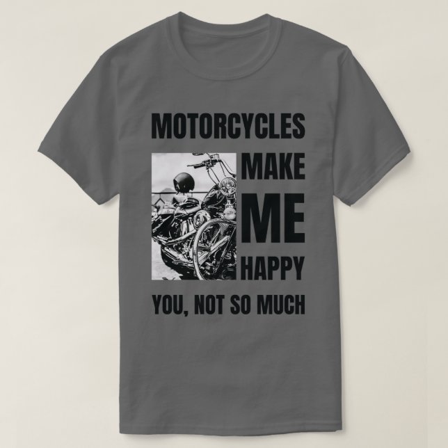 T-shirt Les Motocyclettes Me Rendent Heureux Laissons Alle (Design devant)