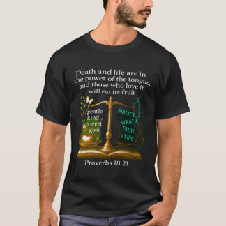 T-shirt Les mots ont le pouvoir — Proverbes 18:21 Bible ch
