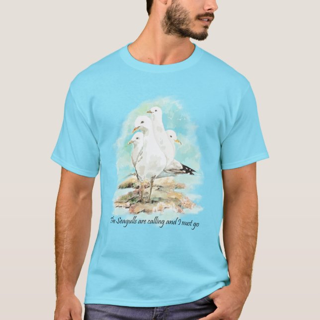 T-shirt Les mouettes appellent et je dois y aller (Devant)