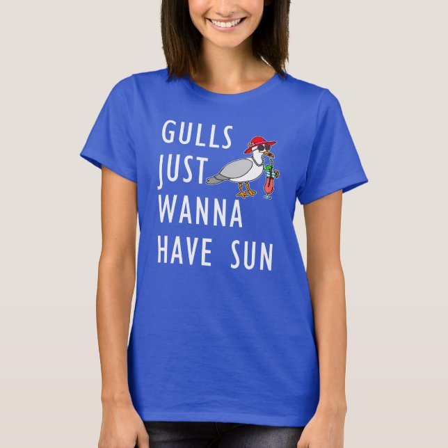 T-shirt Les Mouettes Veux Juste Avoir Le Soleil (Devant)