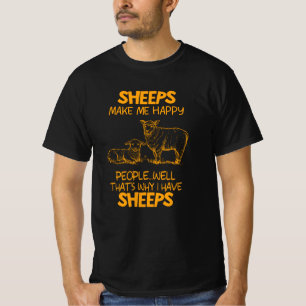 T-shirt Les moutons me rendent heureux les gens bien agric