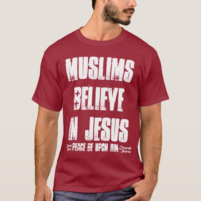 T-shirt Les musulmans croient en Jésus (le pbuh) (Devant)
