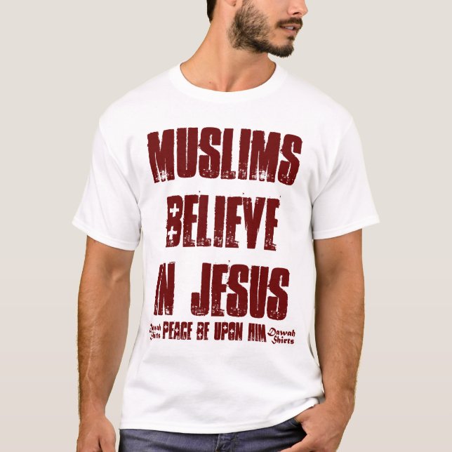 T-shirt Les musulmans croient en Jésus (le pbuh) (Devant)