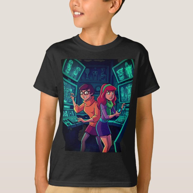 T-shirt Les mystères Solvers dans l'obscurité (Devant)