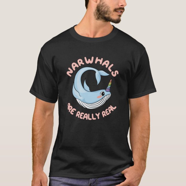 T-shirt Les Narwhals Sont Vraiment Réels (Devant)