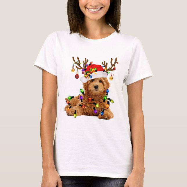 T-shirt Les noël des rennes de Goldendoodle p (Devant)