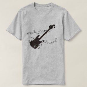 T-shirt Les notes de guitare électrique et de musique ont