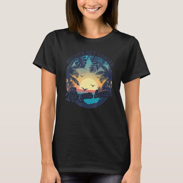 T-shirt Les nuits Plus De Vie Plus De Plage Meilleur Été G (Devant)