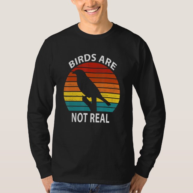 T-shirt Les oiseaux ne sont pas une véritable théorie rétr (Devant)
