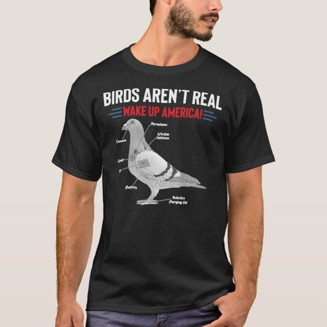 T-shirt Les oiseaux ne sont pas vraiment réveillés Amériqu (Devant)