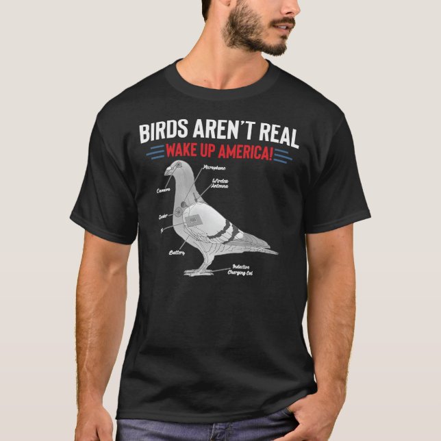 T-shirt Les oiseaux ne sont pas vraiment réveillés Amériqu (Devant)
