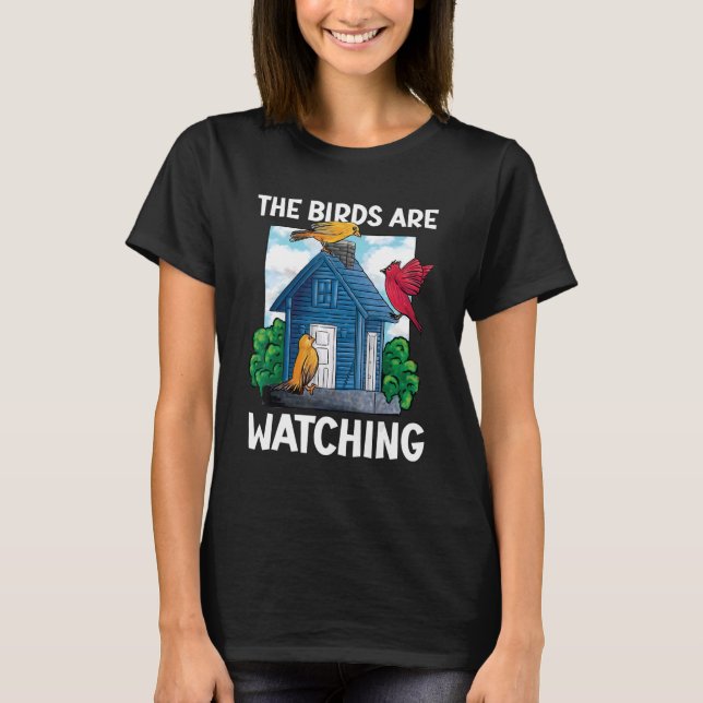 T-shirt Les Oiseaux Regardent Avec Les Oiseaux (Devant)