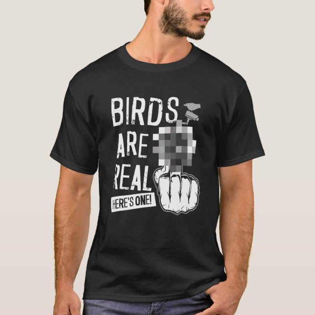 T-shirt Les oiseaux sont réels (Devant)