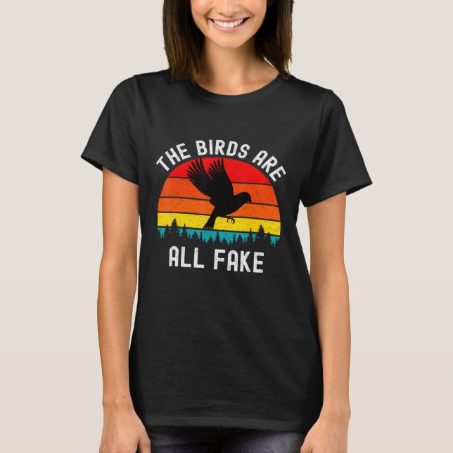 T-shirt Les Oiseaux Sont Tous Faux Pas Une Véritable Consp (Devant)